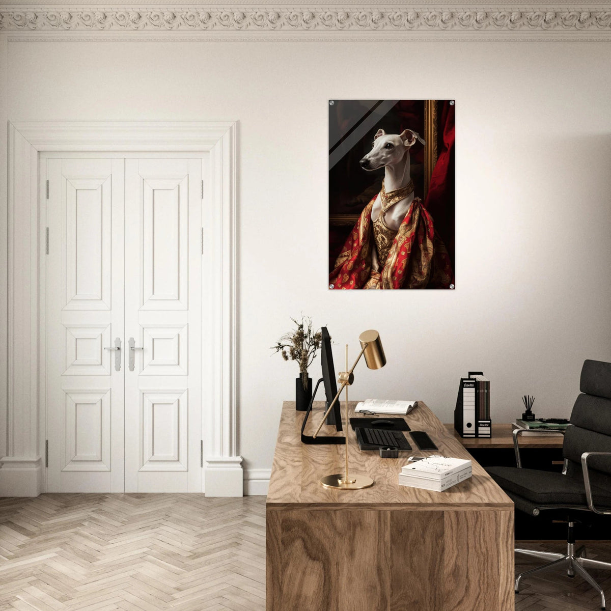 Elegant Baroque Greyhound Portrait A sleek grey - Shop Ai Art WebShop - Digital Art online Store