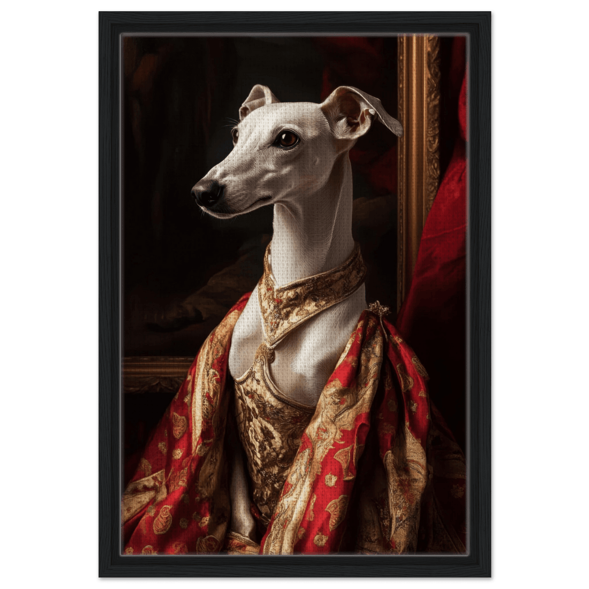 Elegant Baroque Greyhound Portrait A sleek grey - Shop Ai Art WebShop - Digital Art online Store