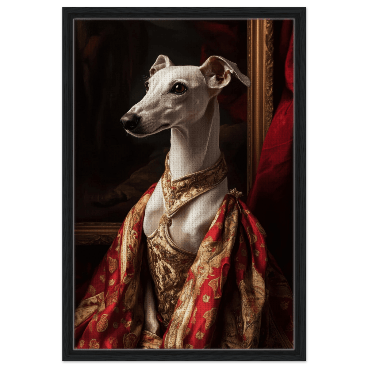 Elegant Baroque Greyhound Portrait A sleek grey - Shop Ai Art WebShop - Digital Art online Store