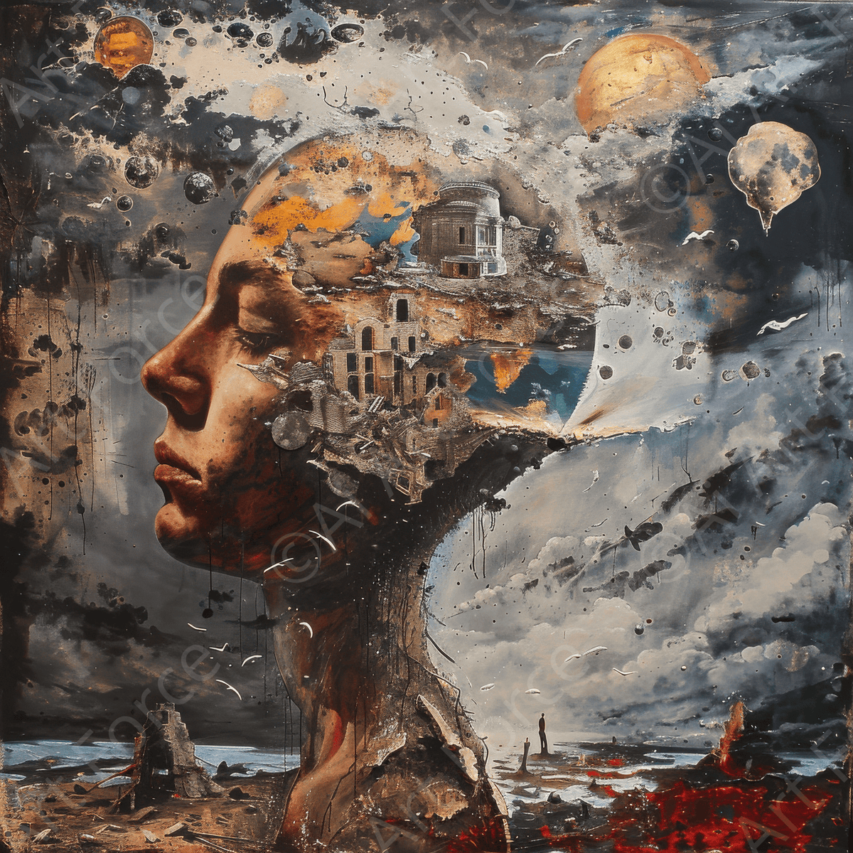 Expresionism man ruling the world according to women 5 - Shop Ai Art WebShop - Digital Art online Store