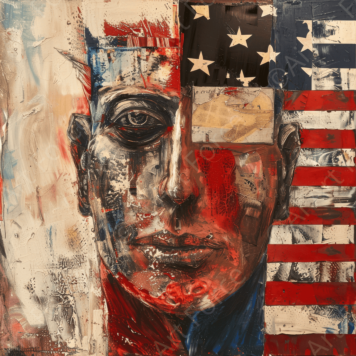 Expressionism art style American ancestors - Shop Ai Art WebShop - Digital Art online Store