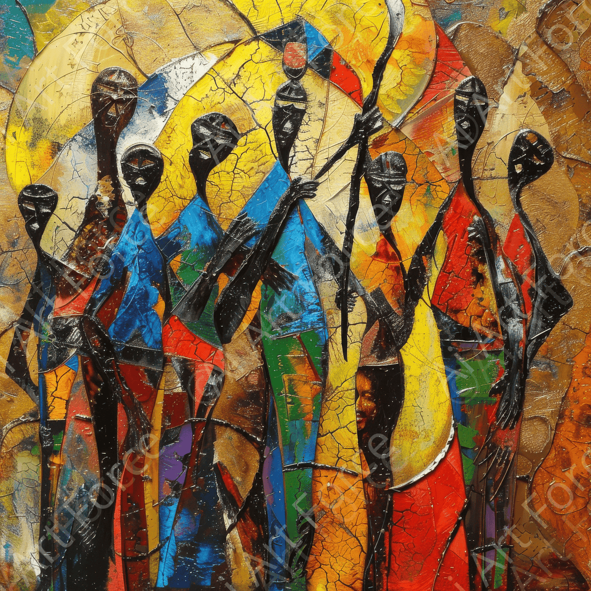 Expressionism art style Ugandas ancestors - Shop Ai Art WebShop - Digital Art online Store