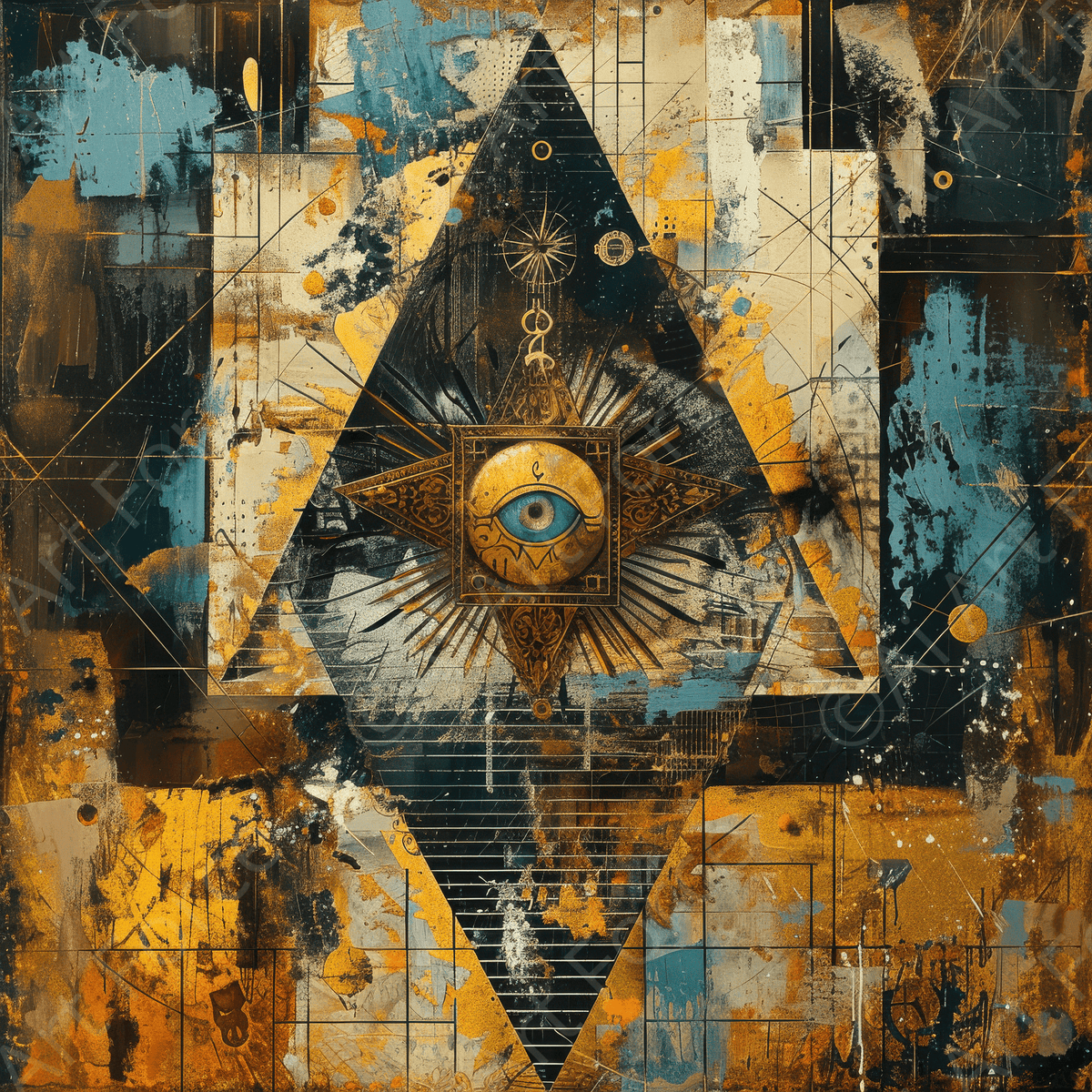 Eye of horus abstract style 2 - Shop Ai Art WebShop - Digital Art online Store