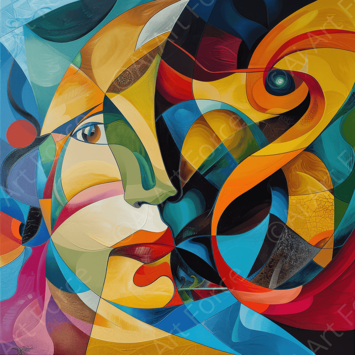 Face of the moon abstract art style - Shop Ai Art WebShop - Digital Art online Store