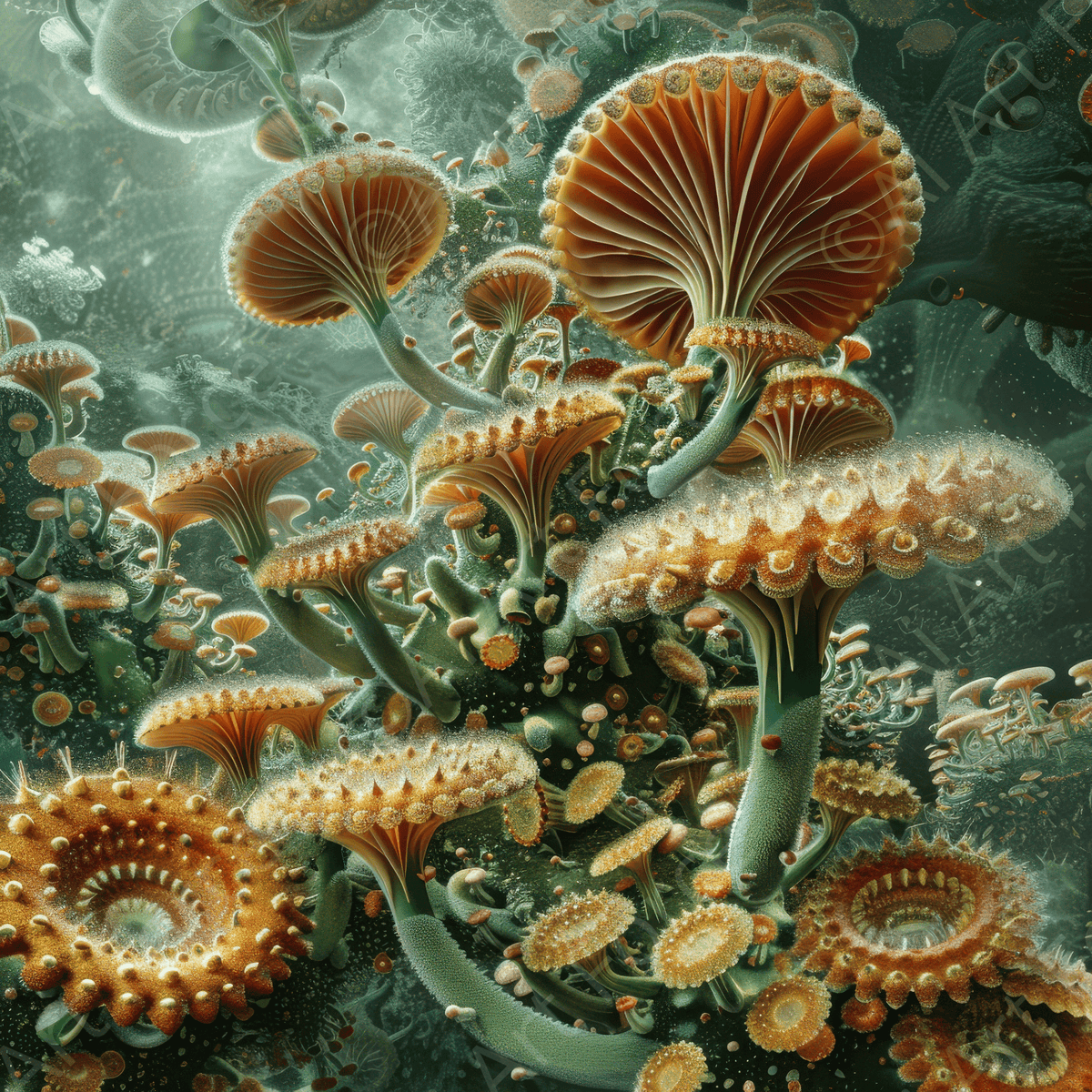 Fantasy Mushrooms psychedelic formations - Shop Ai Art WebShop - Digital Art online Store