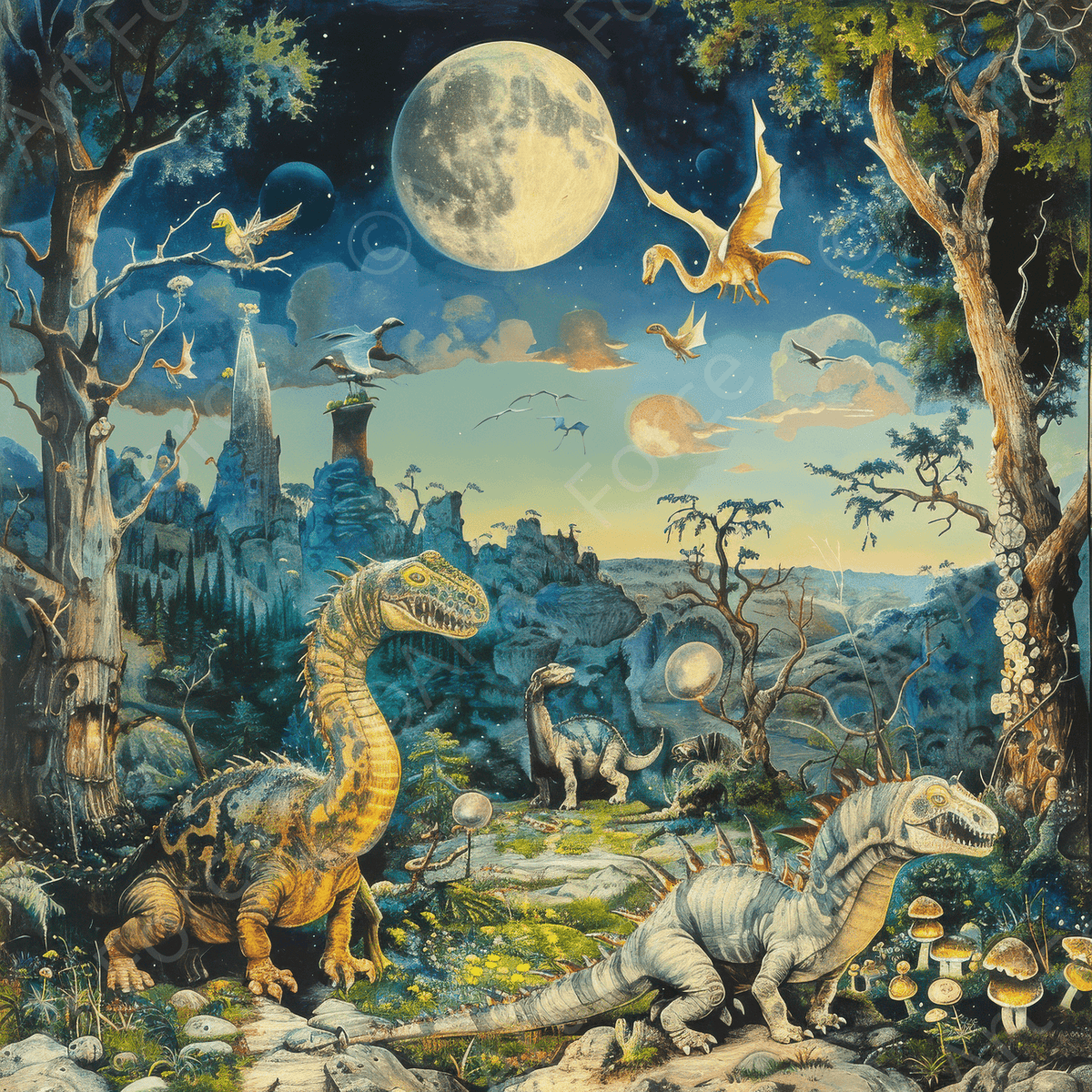 Fantasy When Dinosaurs Walked The Earth - Shop Ai Art WebShop - Digital Art online Store