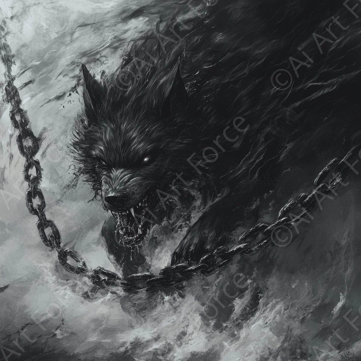 Fenrir Breaking Free 2 - Shop Ai Art WebShop - Digital Art online Store