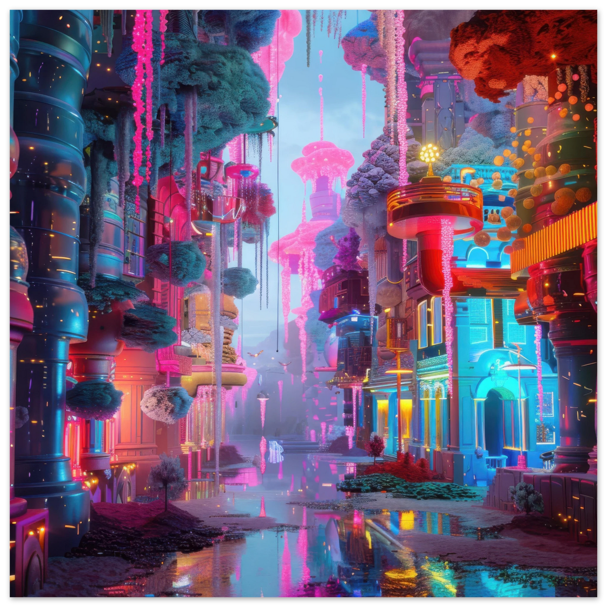 Fluorescent Fantasy World 5 - Shop Ai Art WebShop - Digital Art online Store