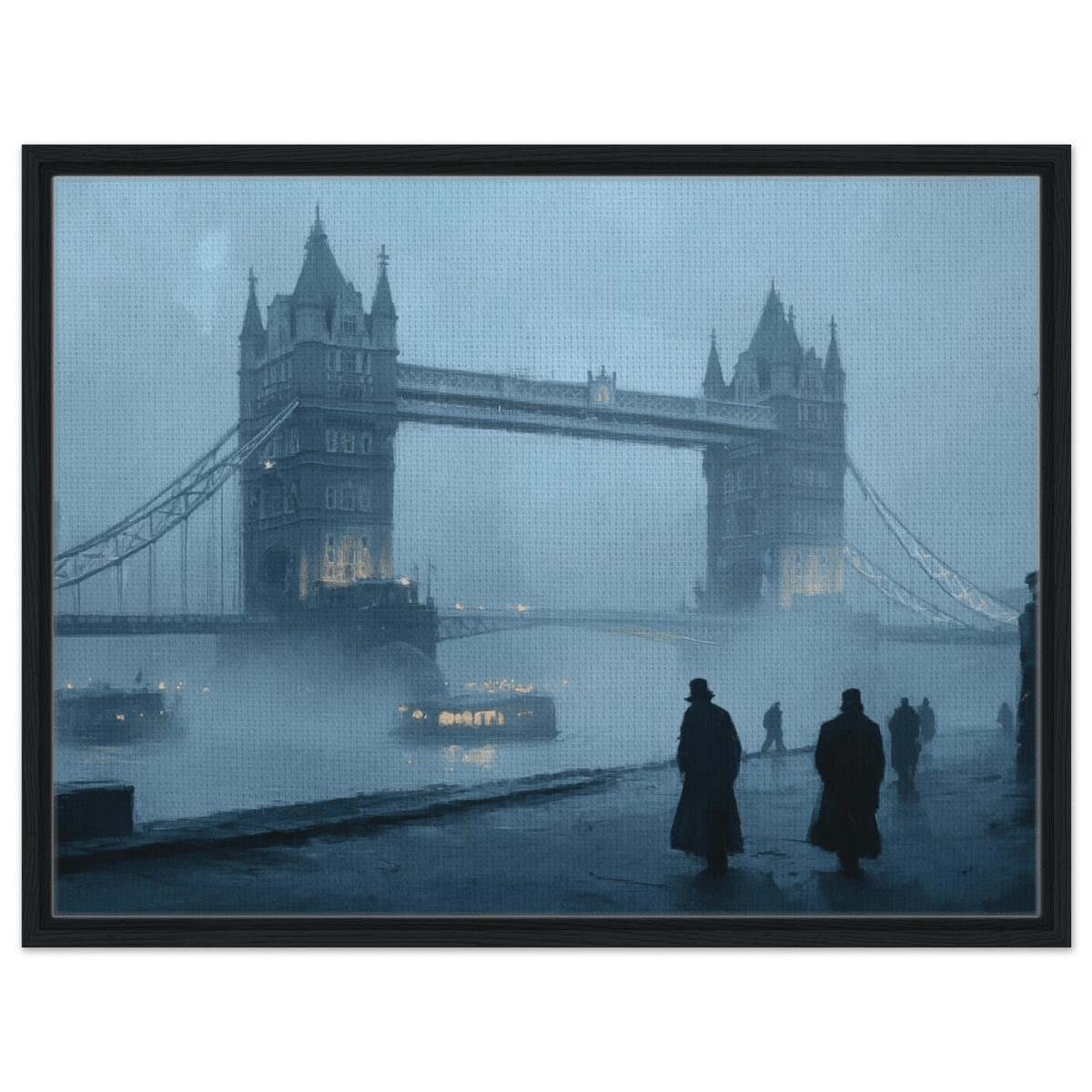 Foggy London Bridge at Dawn A misty morning vie 3 - Shop Ai Art WebShop - Digital Art online Store