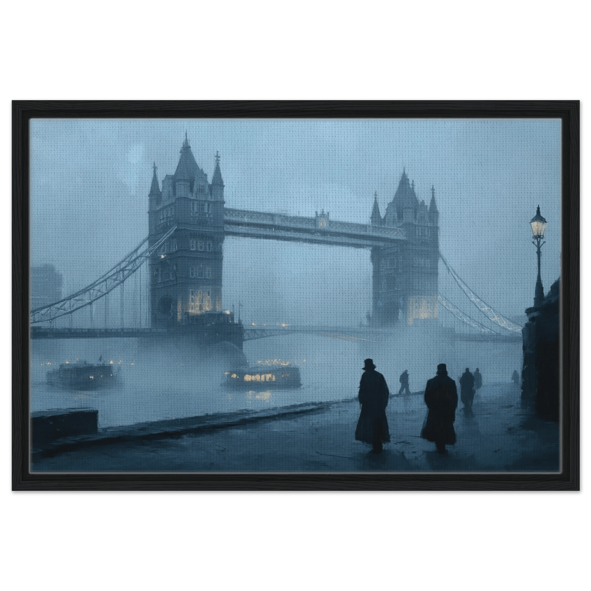 Foggy London Bridge at Dawn A misty morning vie 3 - Shop Ai Art WebShop - Digital Art online Store