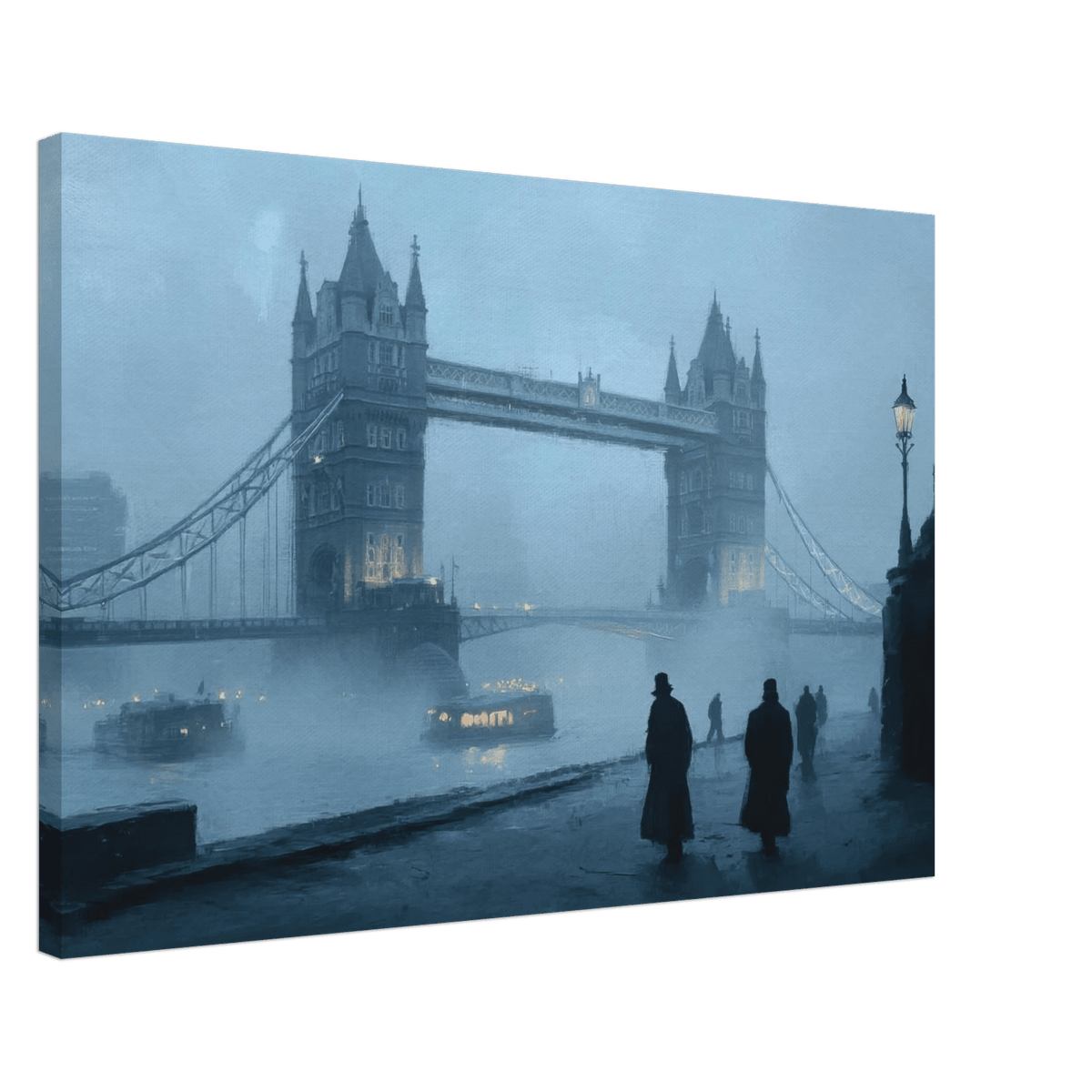 Foggy London Bridge at Dawn A misty morning vie 3 - Shop Ai Art WebShop - Digital Art online Store