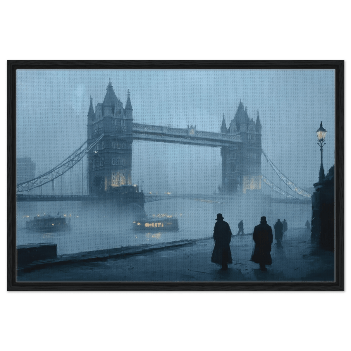 Foggy London Bridge at Dawn A misty morning vie 3 - Shop Ai Art WebShop - Digital Art online Store