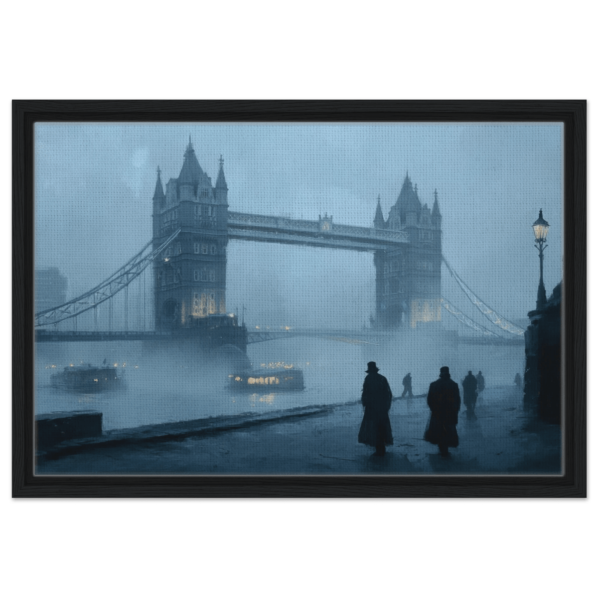 Foggy London Bridge at Dawn A misty morning vie 3 - Shop Ai Art WebShop - Digital Art online Store