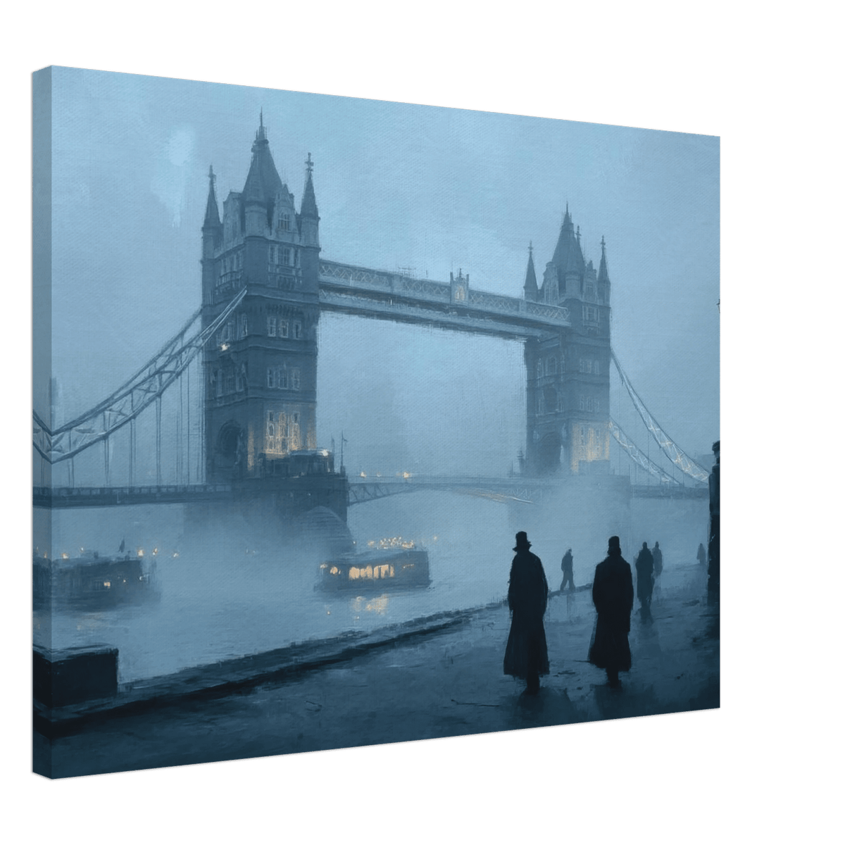 Foggy London Bridge at Dawn A misty morning vie 3 - Shop Ai Art WebShop - Digital Art online Store