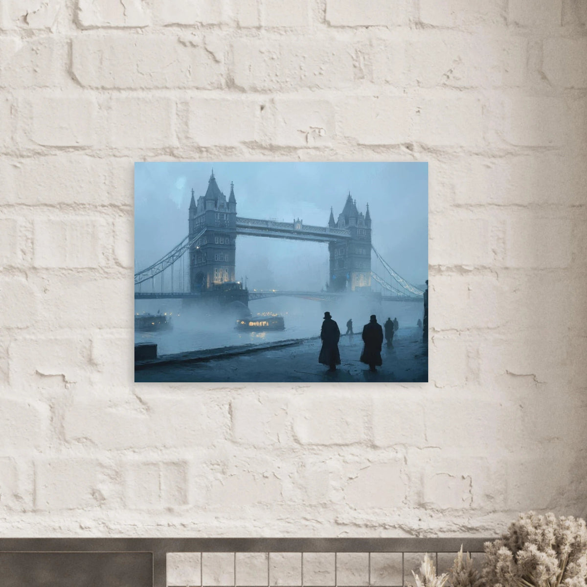Foggy London Bridge at Dawn A misty morning vie 3 - Shop Ai Art WebShop - Digital Art online Store