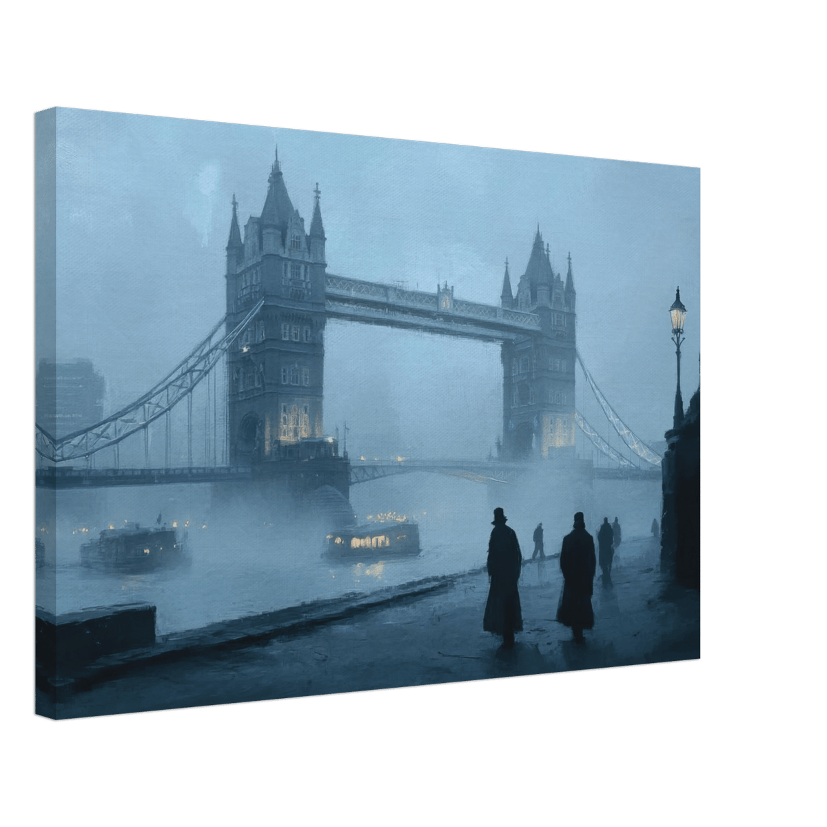 Foggy London Bridge at Dawn A misty morning vie 3 - Shop Ai Art WebShop - Digital Art online Store