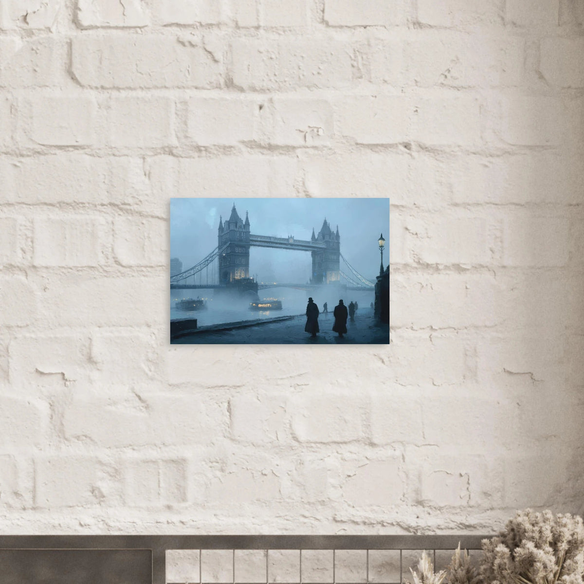 Foggy London Bridge at Dawn A misty morning vie 3 - Shop Ai Art WebShop - Digital Art online Store