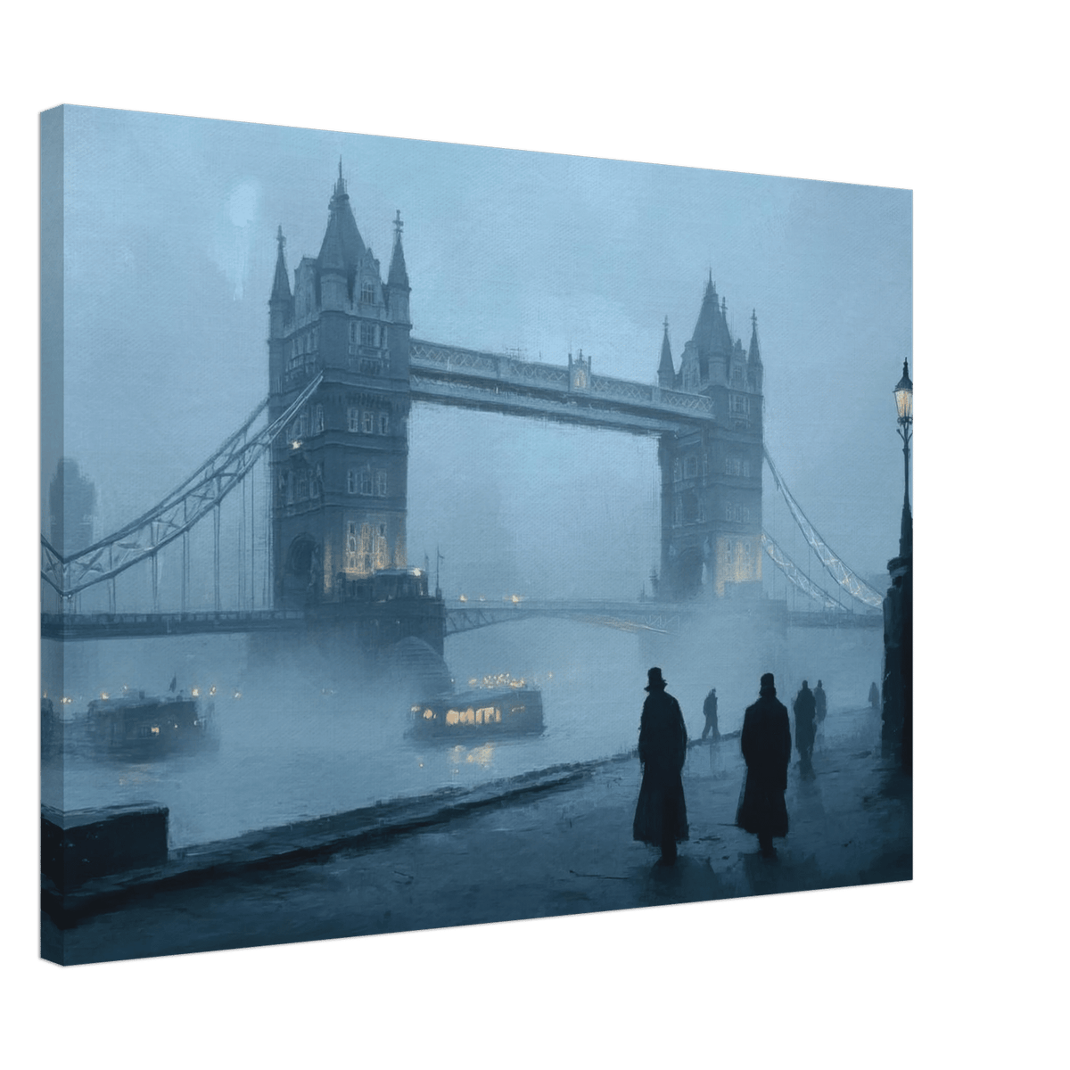 Foggy London Bridge at Dawn A misty morning vie 3 - Shop Ai Art WebShop - Digital Art online Store