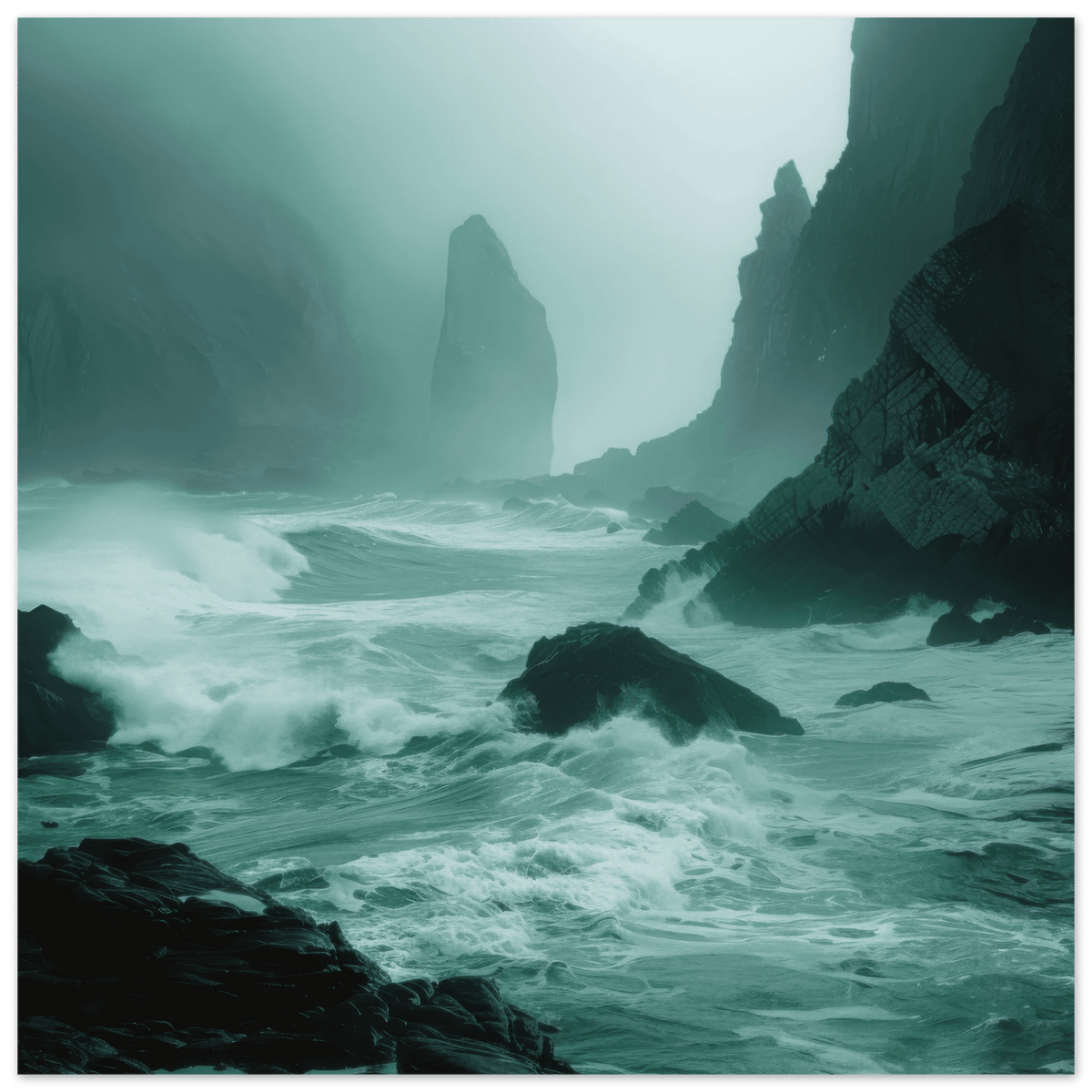 Foggy Sea Coast - Nature - Shop Ai Art WebShop - Digital Art online Store