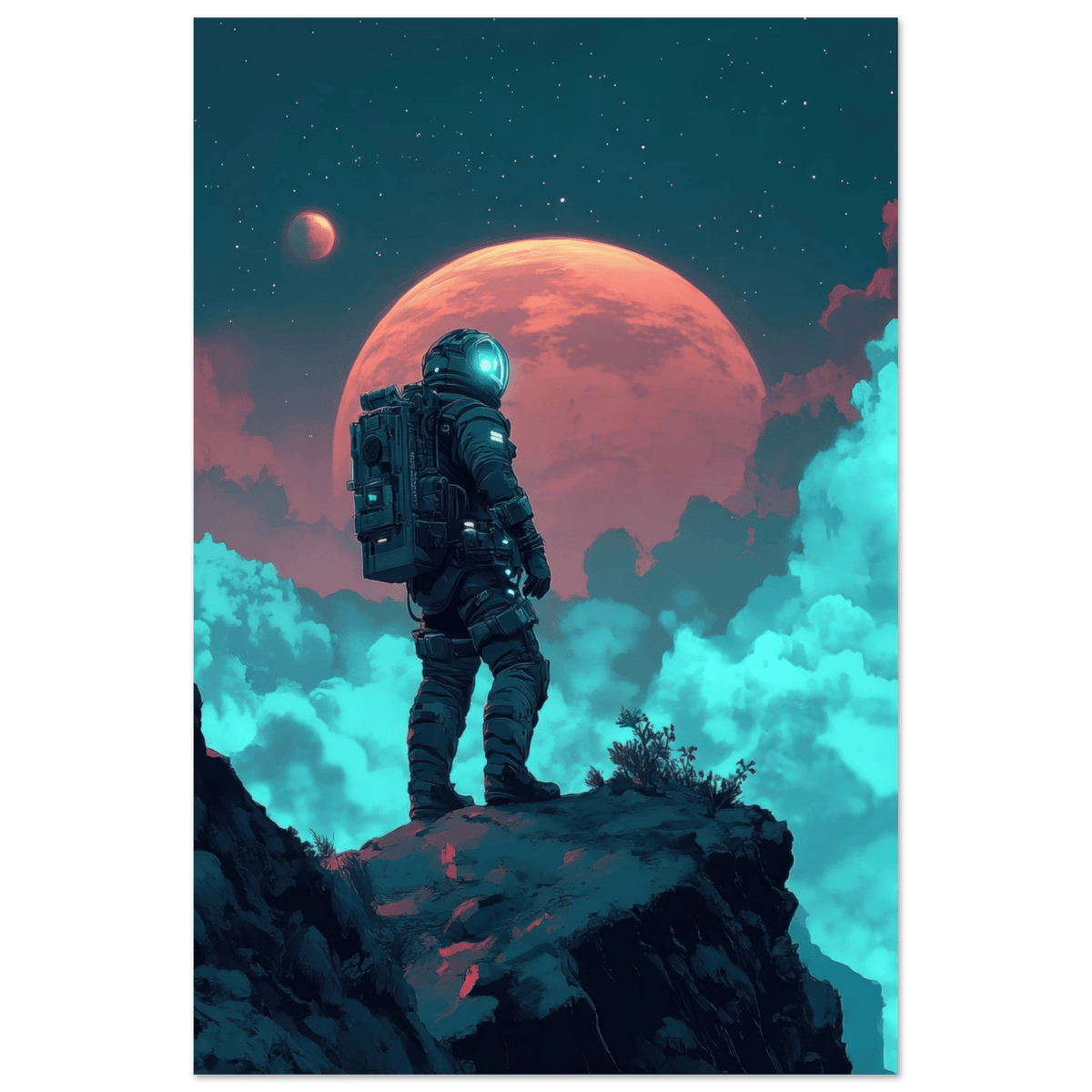 Galactic Explorer in Alien Desert A lone strong 3 - Shop Ai Art WebShop - Digital Art online Store