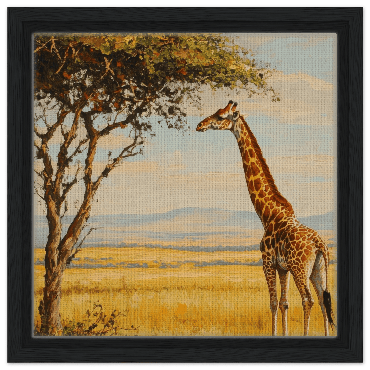 Giraffe Grazing in the Savannah - Shop Ai Art WebShop - Digital Art online Store