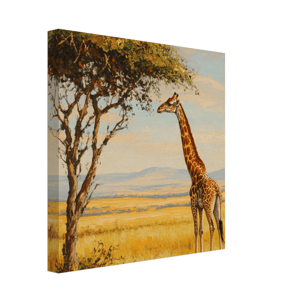 Giraffe Grazing in the Savannah - Shop Ai Art WebShop - Digital Art online Store