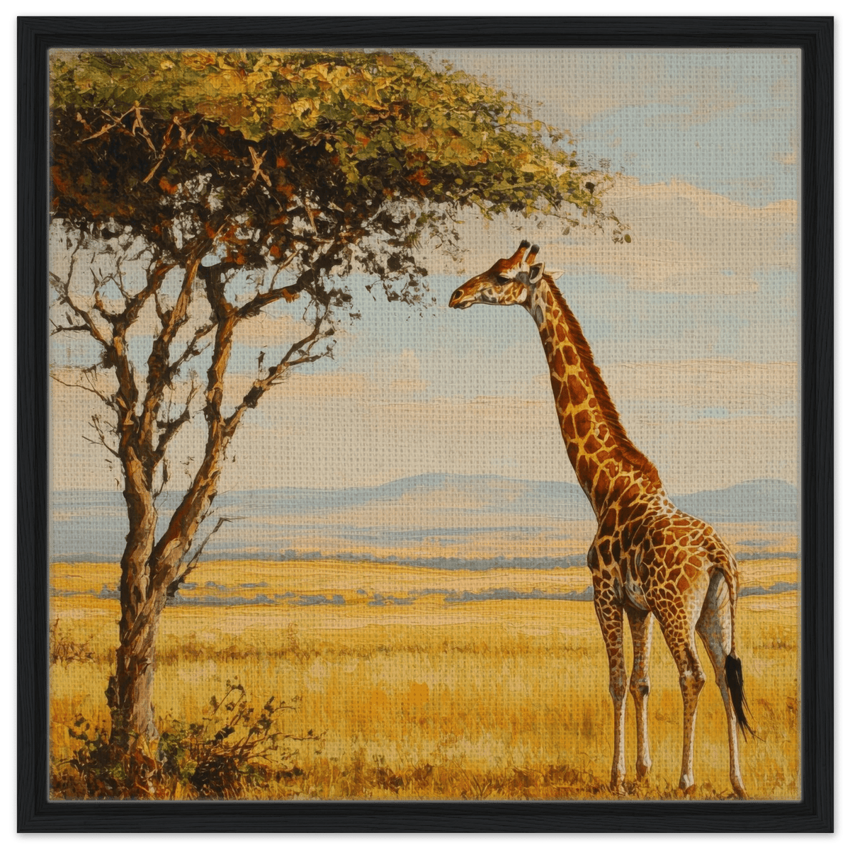 Giraffe Grazing in the Savannah - Shop Ai Art WebShop - Digital Art online Store