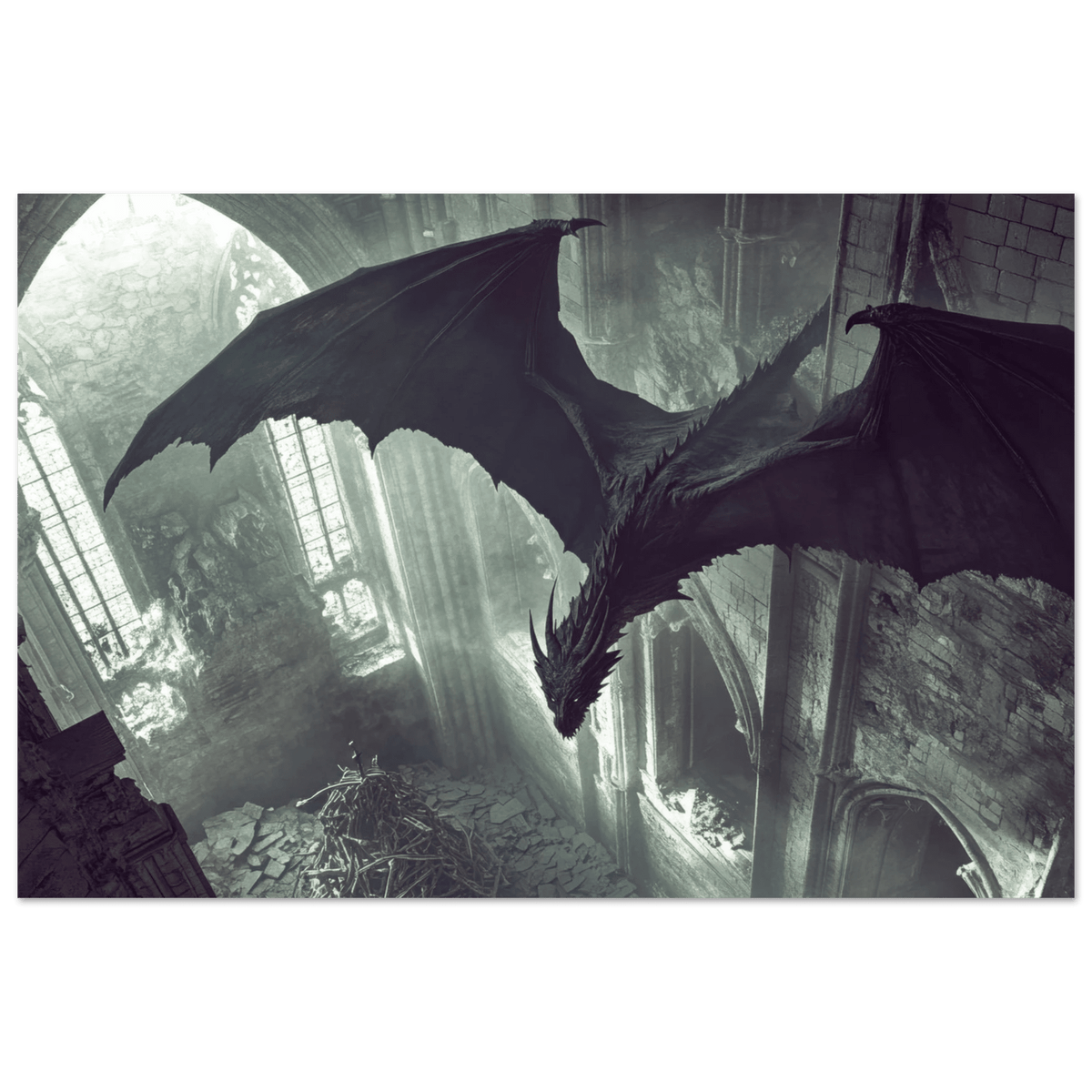 Gothic Shadow Dragons Lair Gothic Dramatic High 2 - Shop Ai Art WebShop - Digital Art online Store