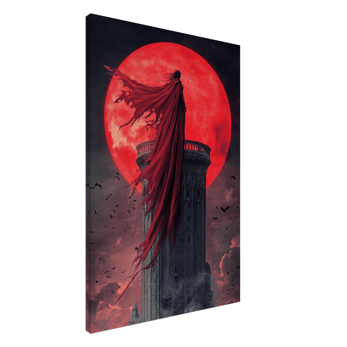 Gothic Vampire Sorcerer in a Moonlit Castle 6 - Shop Ai Art WebShop - Digital Art online Store