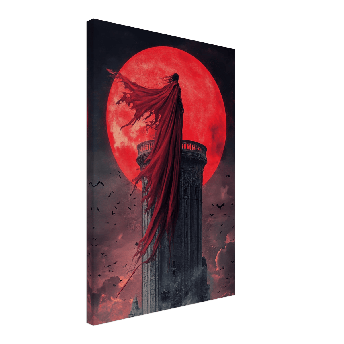 Gothic Vampire Sorcerer in a Moonlit Castle 6 - Shop Ai Art WebShop - Digital Art online Store