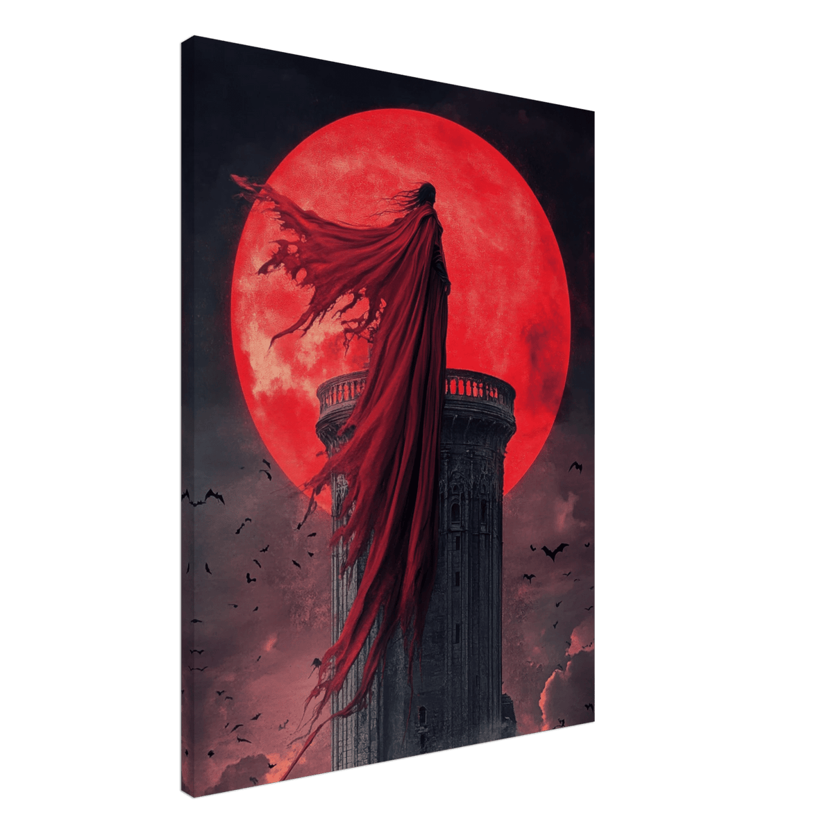 Gothic Vampire Sorcerer in a Moonlit Castle 6 - Shop Ai Art WebShop - Digital Art online Store