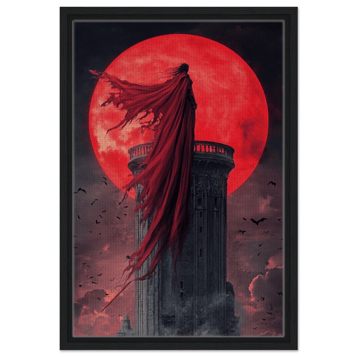 Gothic Vampire Sorcerer in a Moonlit Castle 6 - Shop Ai Art WebShop - Digital Art online Store