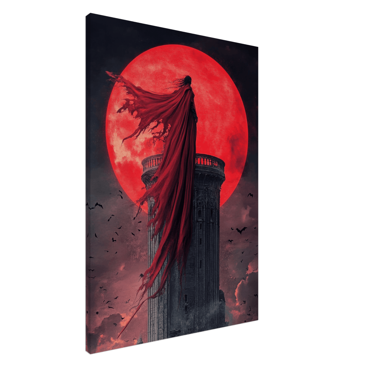 Gothic Vampire Sorcerer in a Moonlit Castle 6 - Shop Ai Art WebShop - Digital Art online Store