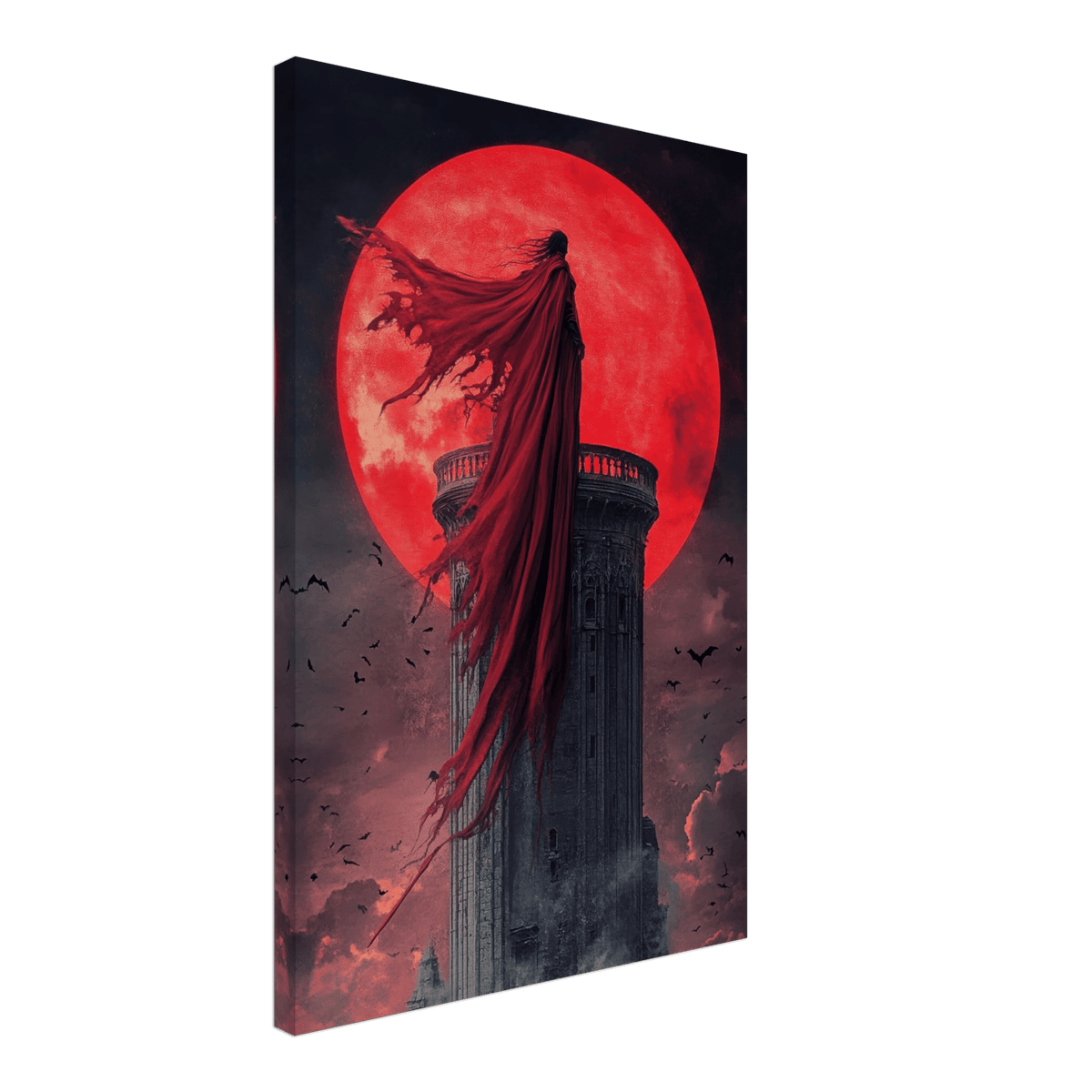 Gothic Vampire Sorcerer in a Moonlit Castle 6 - Shop Ai Art WebShop - Digital Art online Store