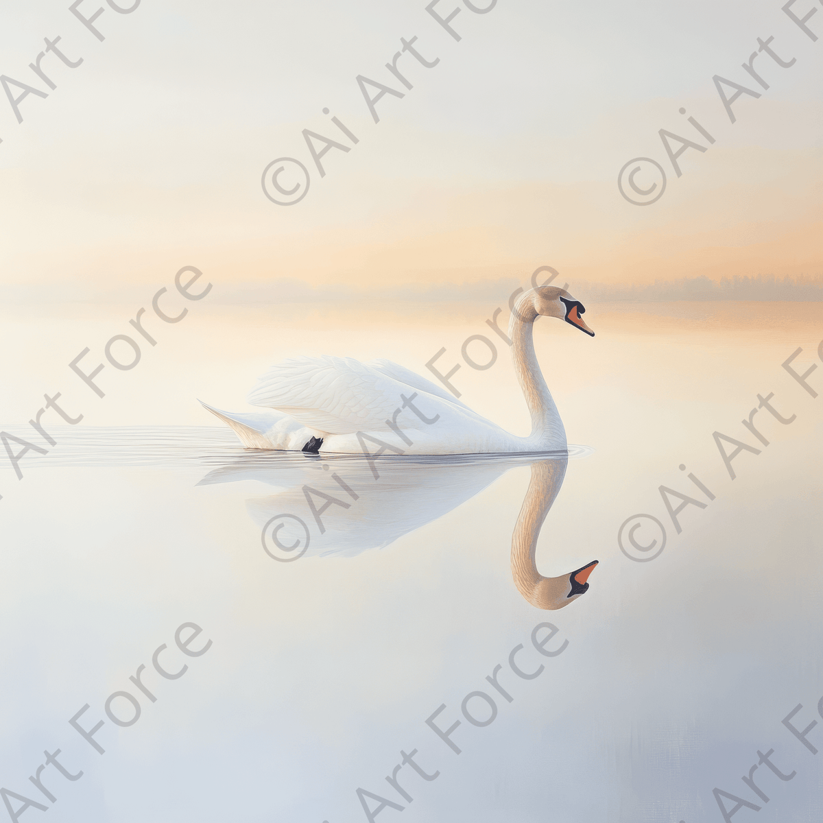 Graceful Swan on a Serene Lake 3 - Shop Ai Art WebShop - Digital Art online Store