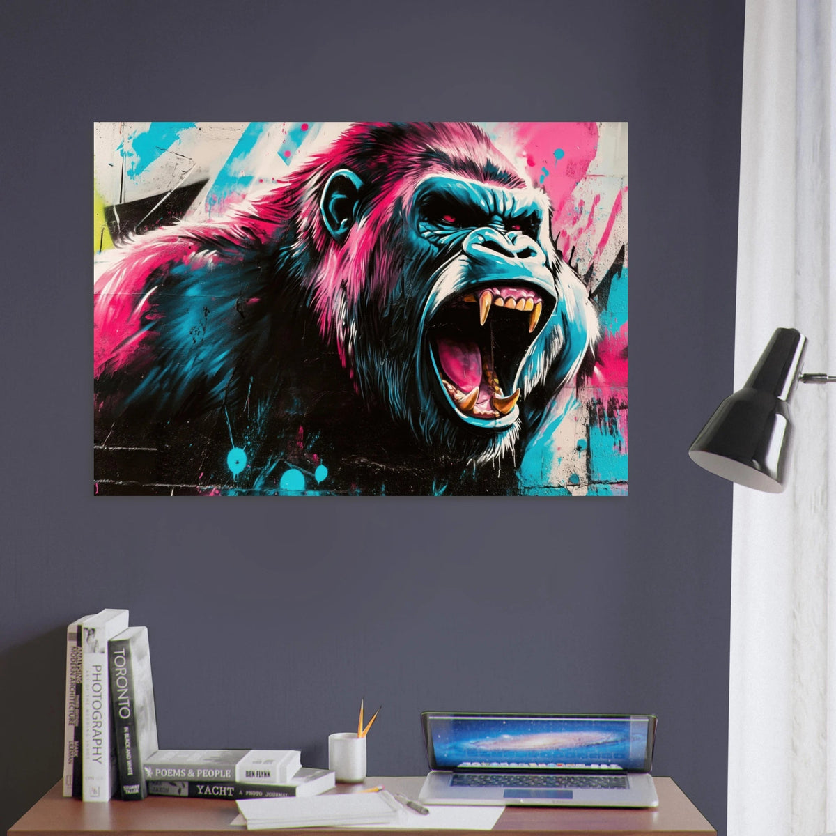 Graffiti - Style Street Art Gorilla A powerful 2 - Shop Ai Art WebShop - Digital Art online Store
