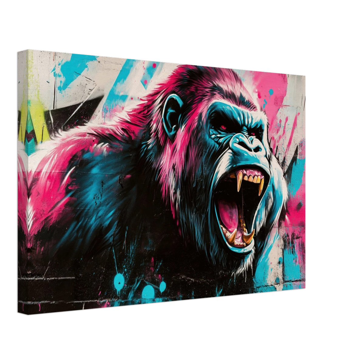 Graffiti - Style Street Art Gorilla A powerful 2 - Shop Ai Art WebShop - Digital Art online Store
