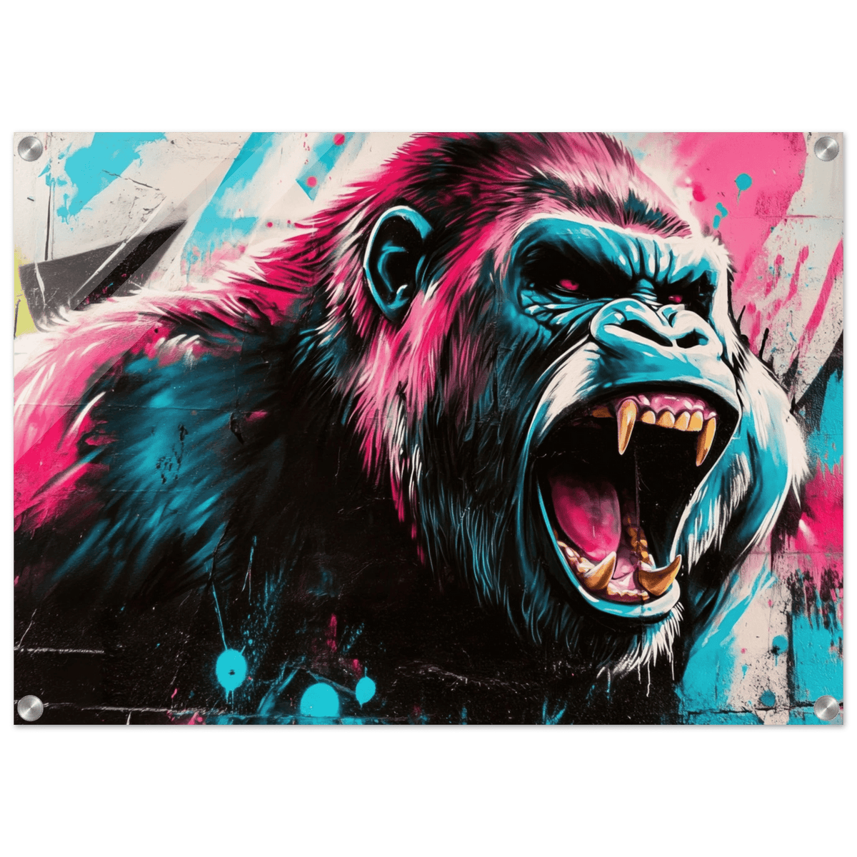 Graffiti - Style Street Art Gorilla A powerful 2 - Shop Ai Art WebShop - Digital Art online Store
