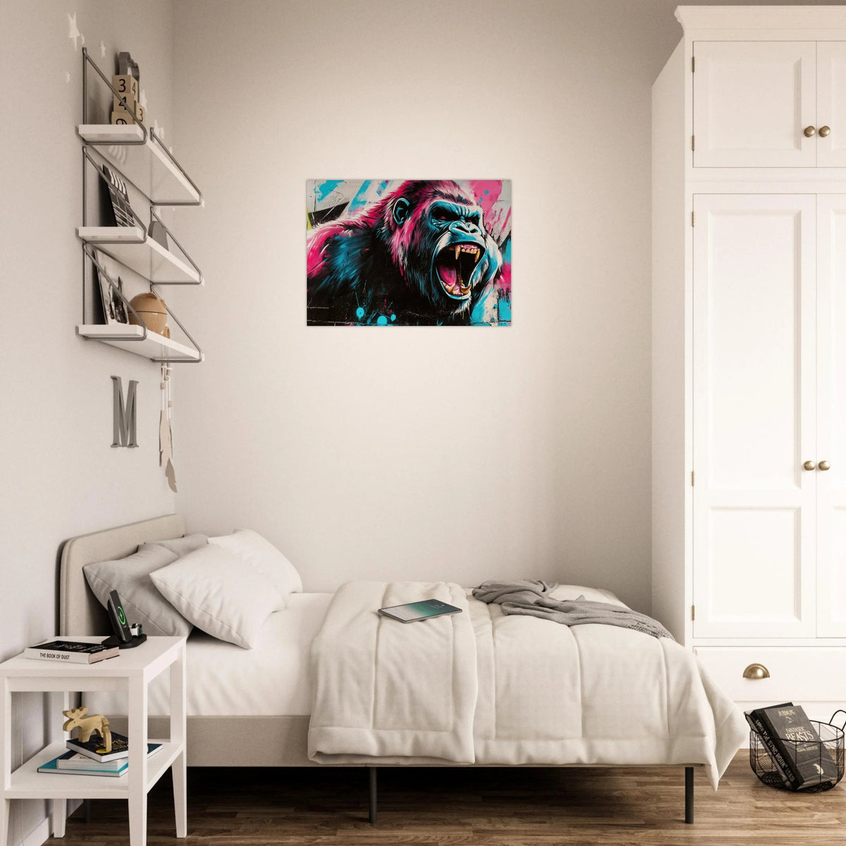 Graffiti - Style Street Art Gorilla A powerful 2 - Shop Ai Art WebShop - Digital Art online Store