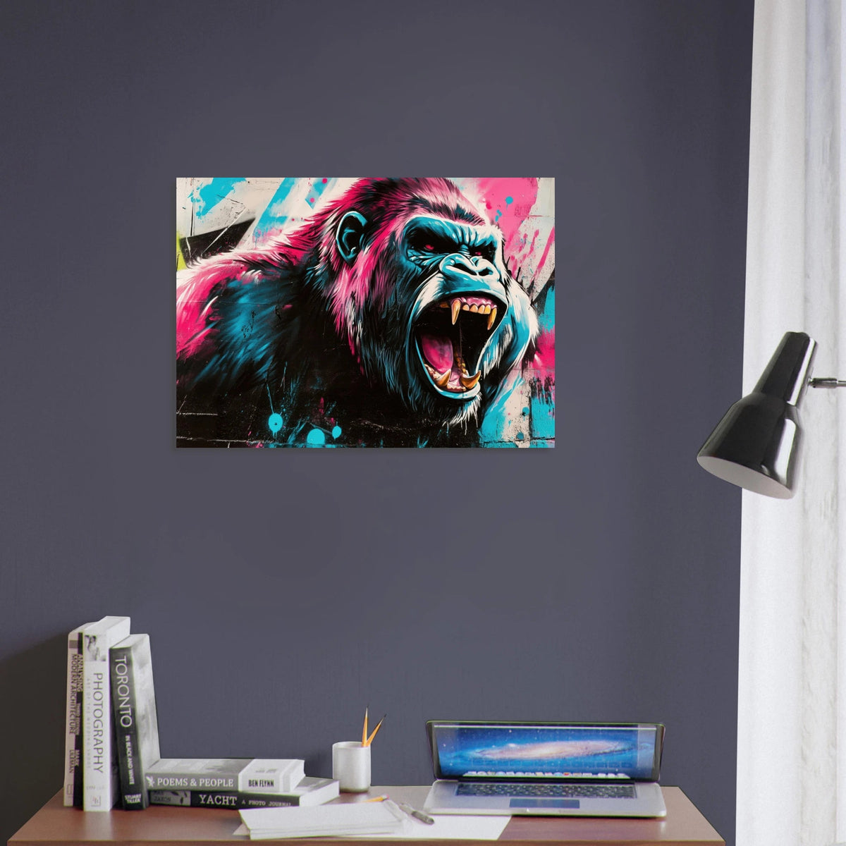 Graffiti - Style Street Art Gorilla A powerful 2 - Shop Ai Art WebShop - Digital Art online Store