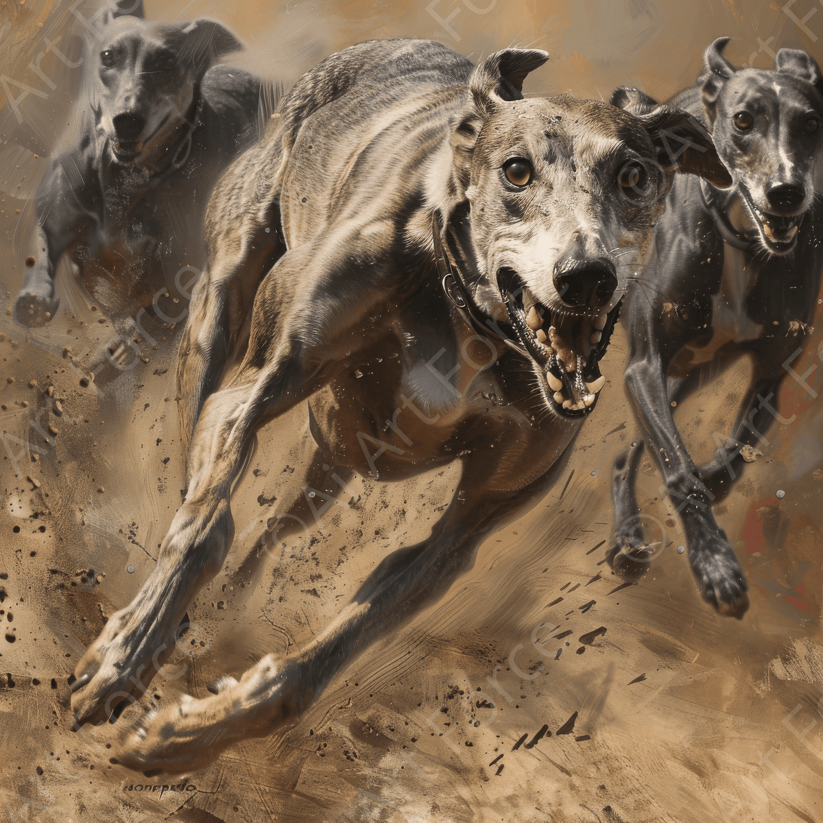 Grey Hound Racing fastest dogs in the world - Shop Ai Art WebShop - Digital Art online Store