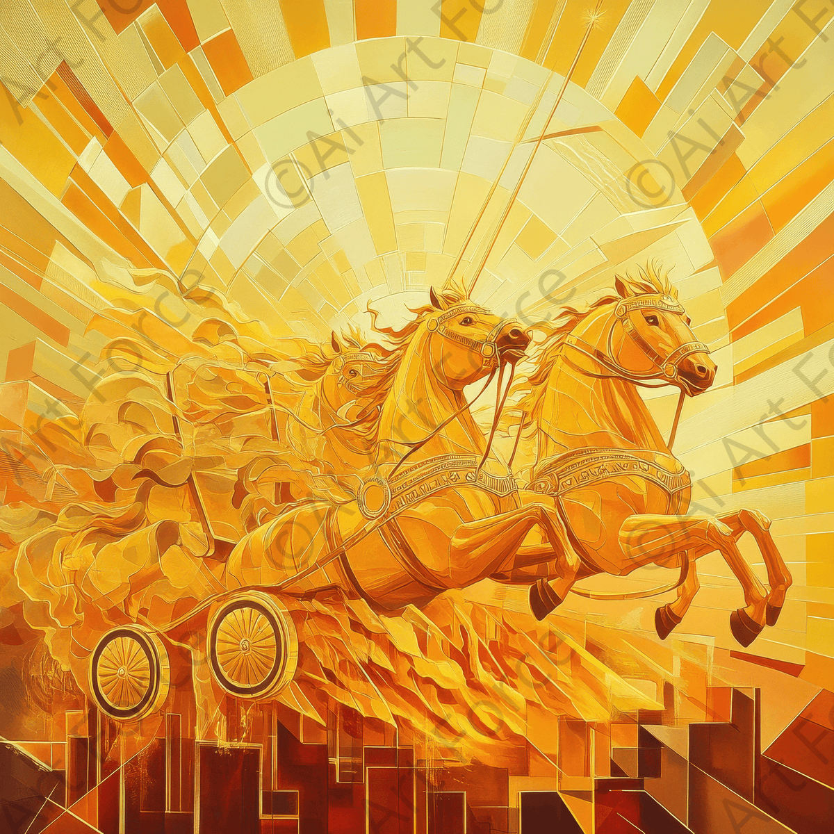Helios Driving the Chariot of the Sun - Shop Ai Art WebShop - Digital Art online Store