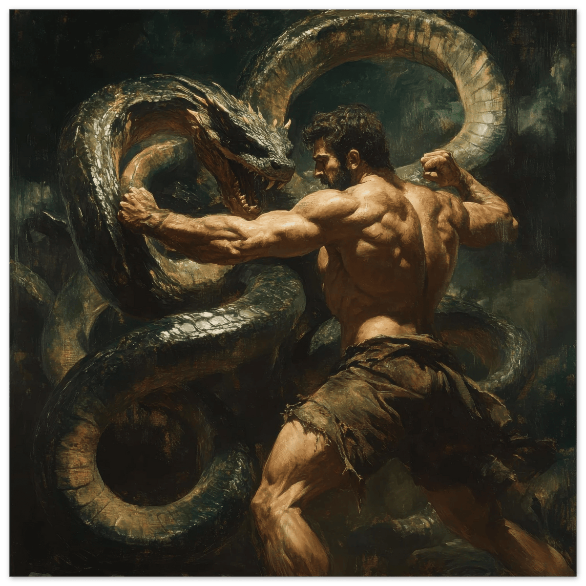 Hercules Battling the Hydra - Shop Ai Art WebShop - Digital Art online Store