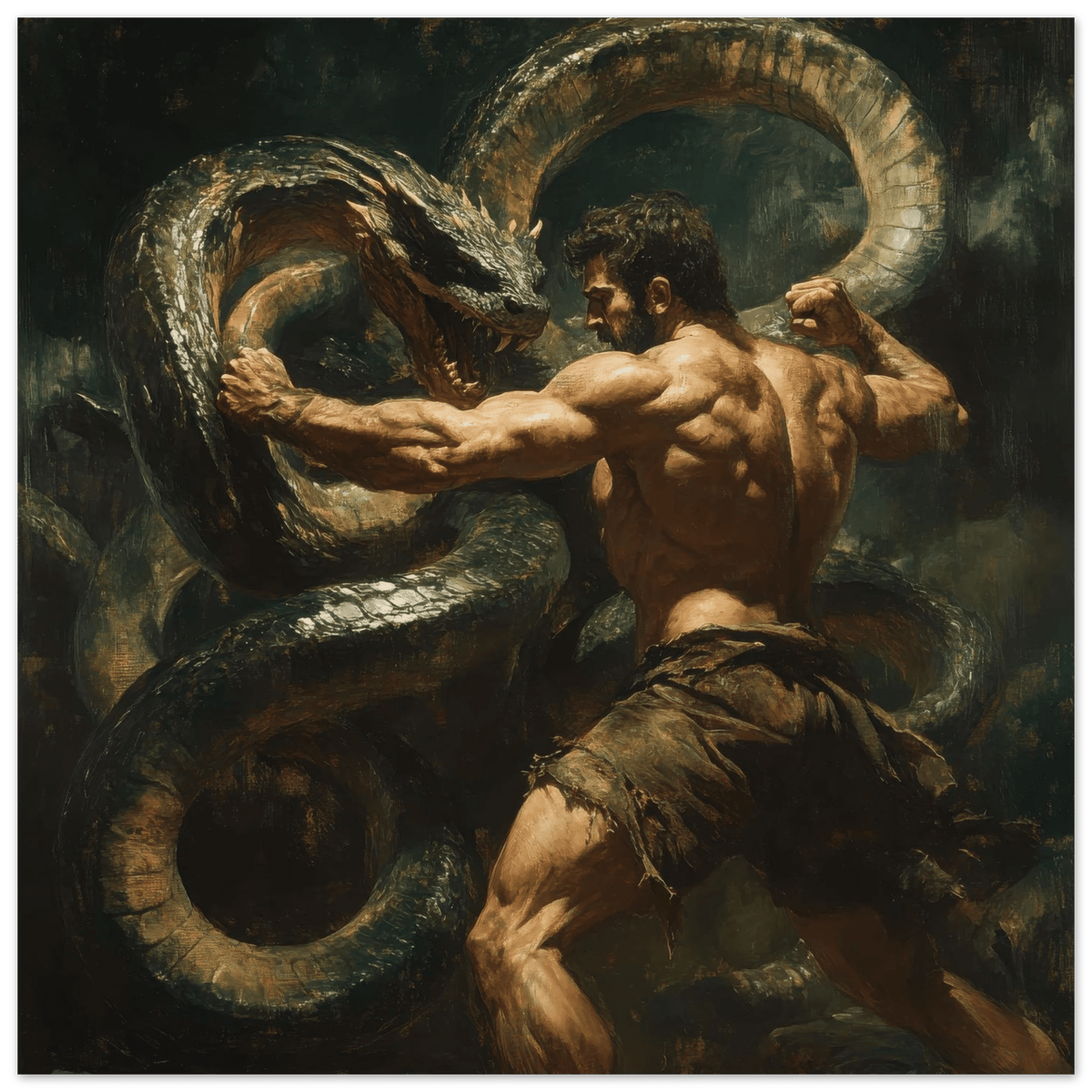 Hercules Battling the Hydra - Shop Ai Art WebShop - Digital Art online Store