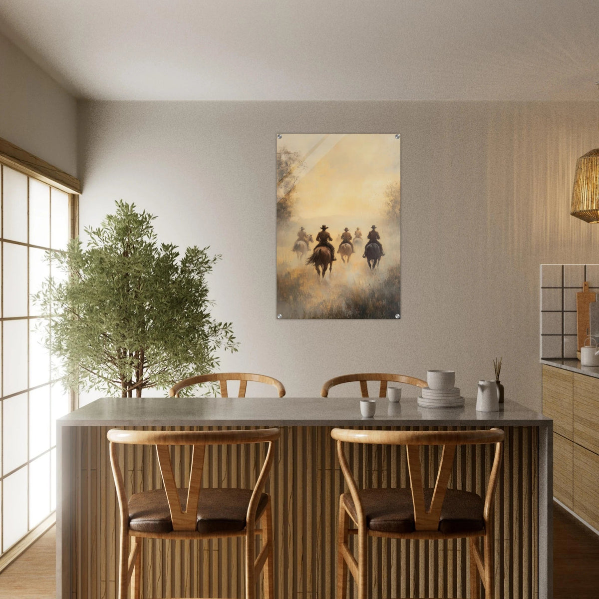 Horse Riders in the Morning Mist A group of else - Shop Ai Art WebShop - Digital Art online Store