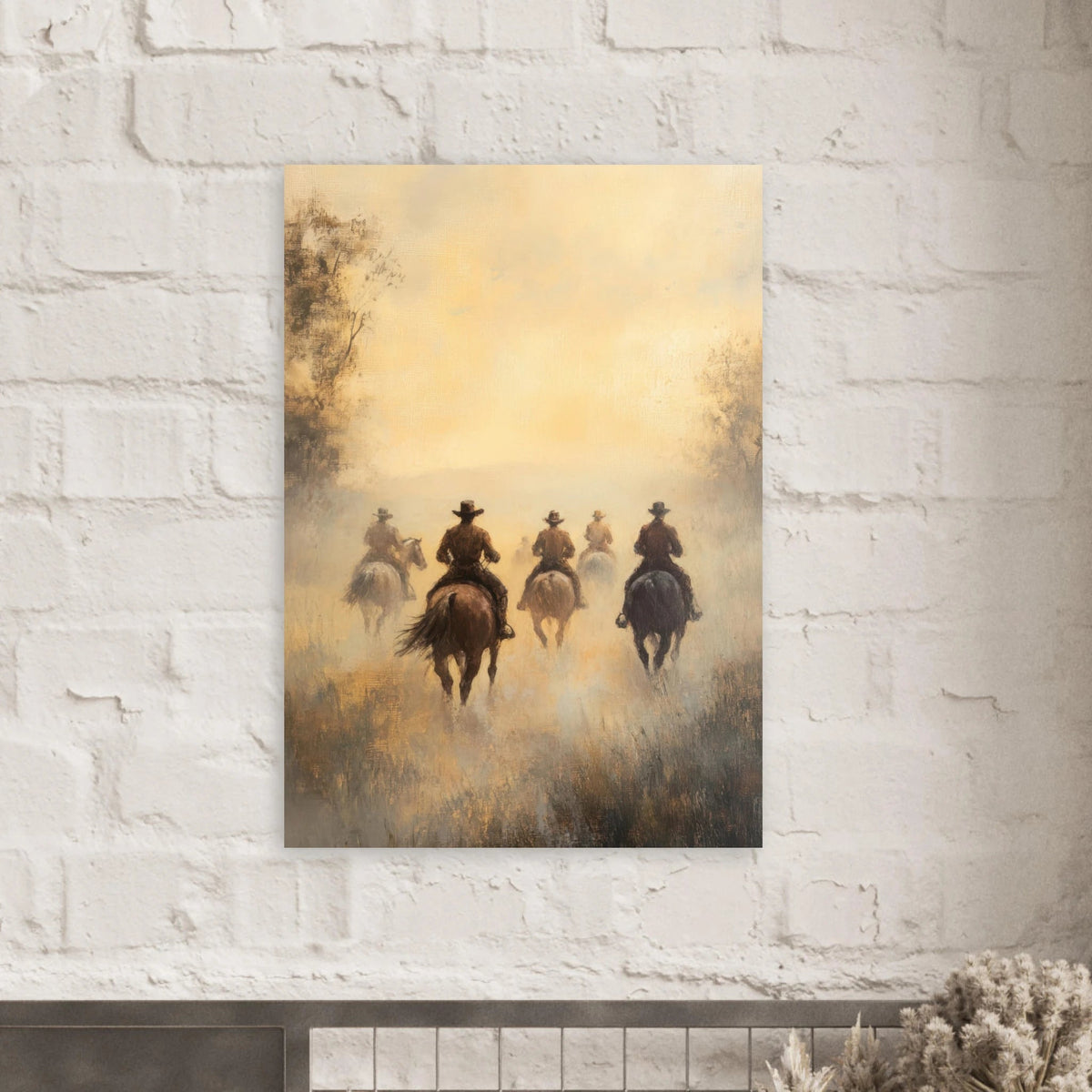 Horse Riders in the Morning Mist A group of else - Shop Ai Art WebShop - Digital Art online Store