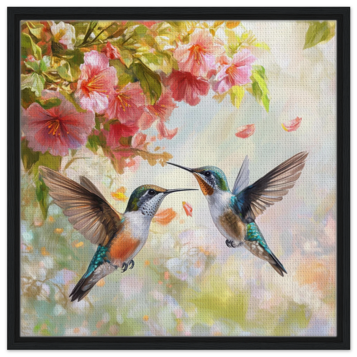 Hummingbirds Feeding on Flowers 1 - Shop Ai Art WebShop - Digital Art online Store
