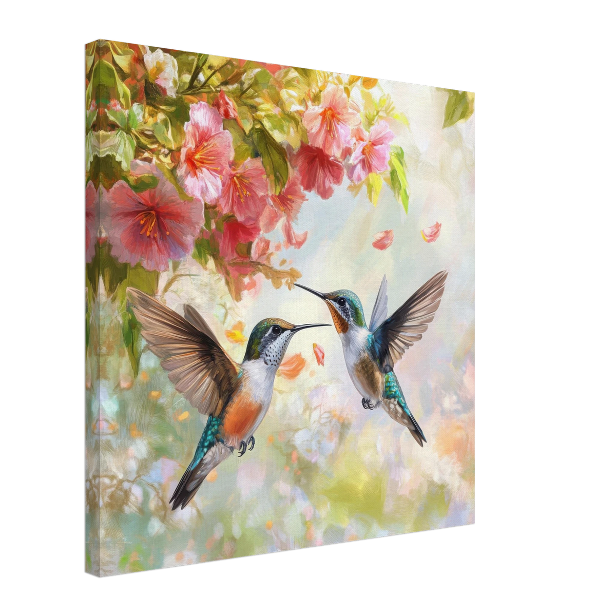 Hummingbirds Feeding on Flowers 1 - Shop Ai Art WebShop - Digital Art online Store