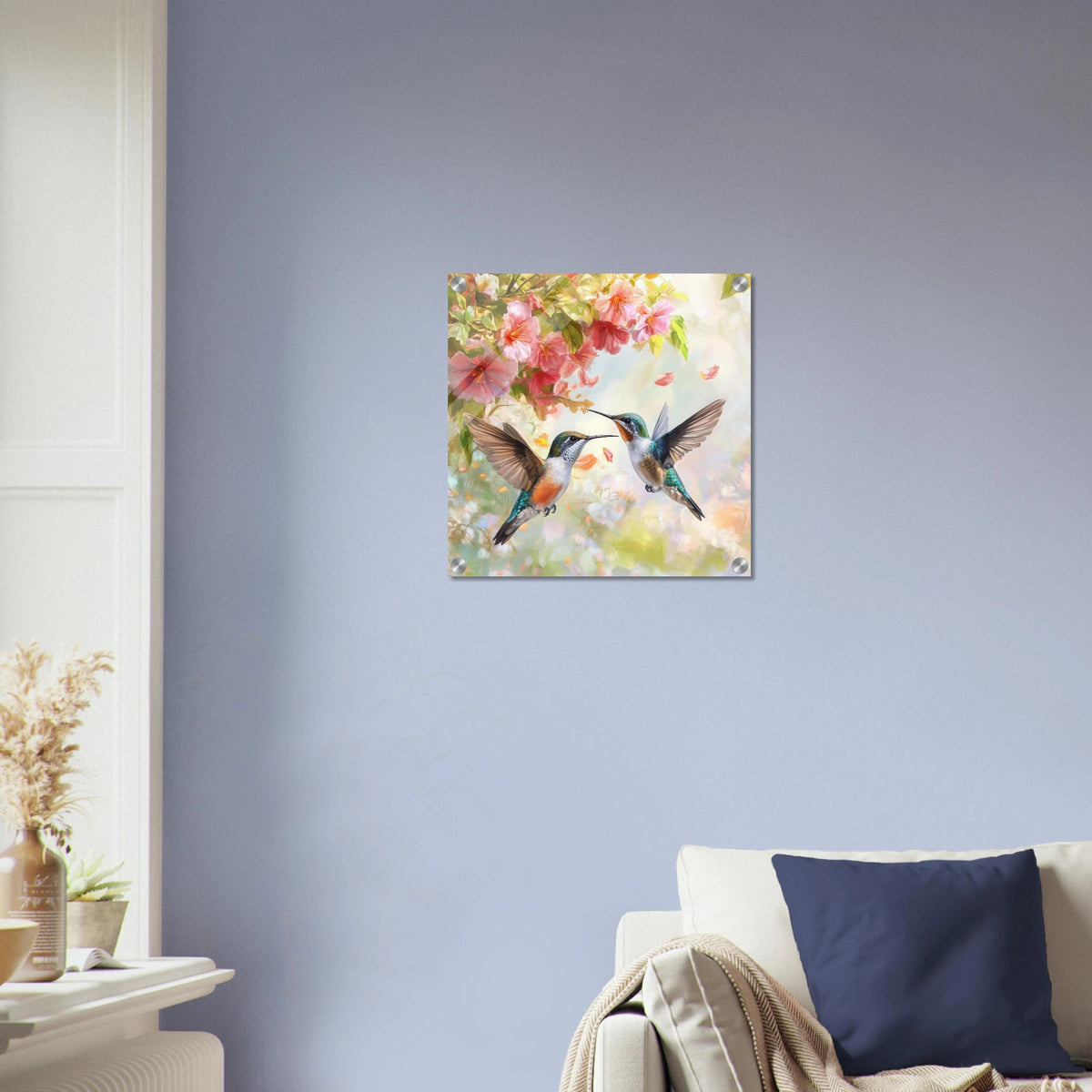 Hummingbirds Feeding on Flowers 1 - Shop Ai Art WebShop - Digital Art online Store
