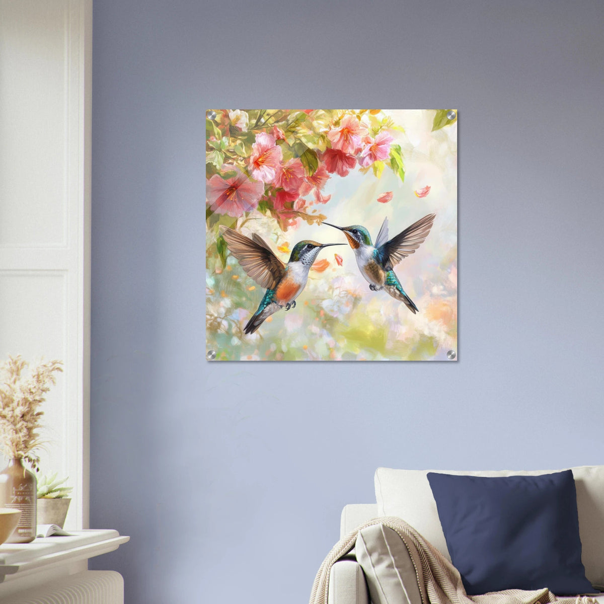 Hummingbirds Feeding on Flowers 1 - Shop Ai Art WebShop - Digital Art online Store